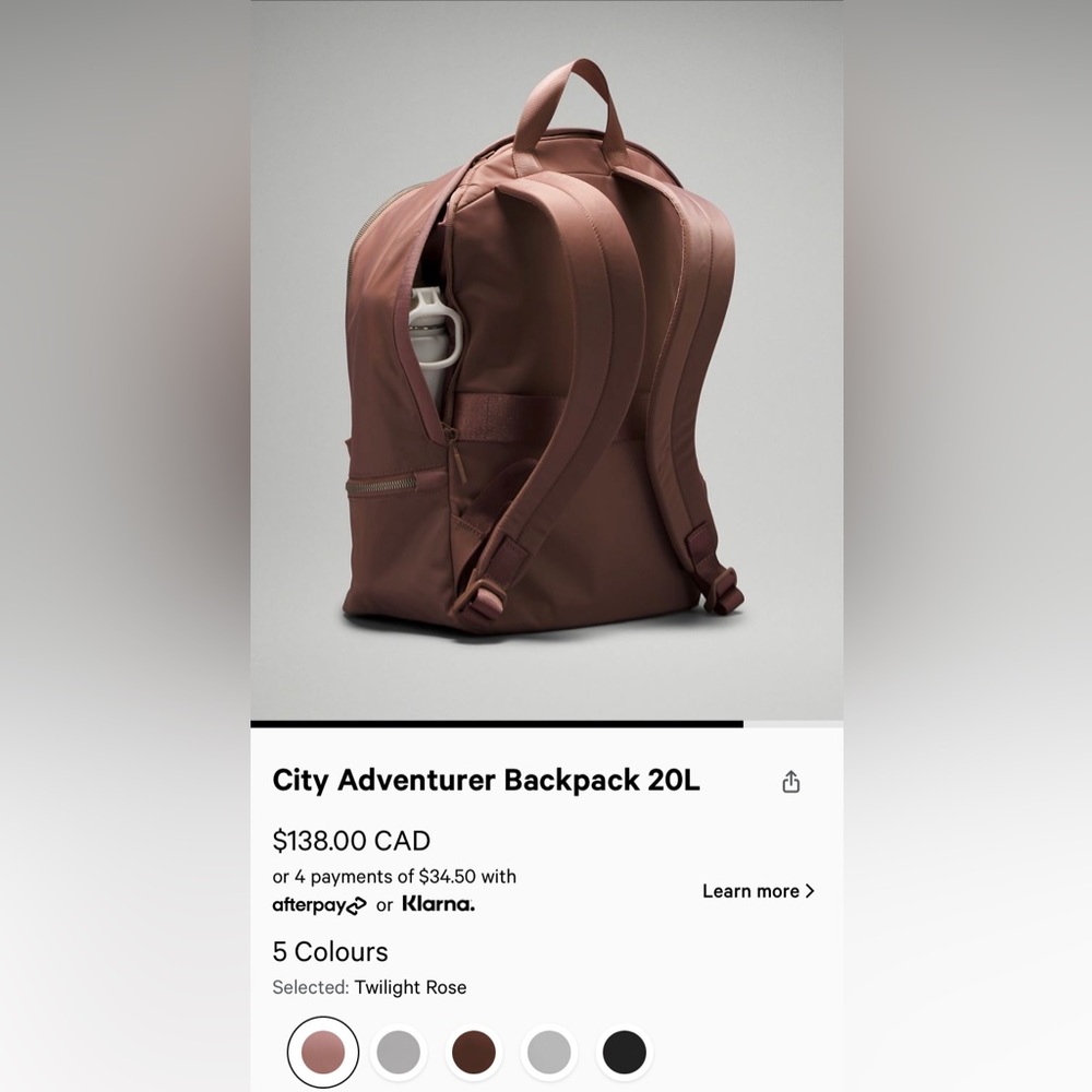 Lululemon City Adventurer Backpack 20 L Maroon